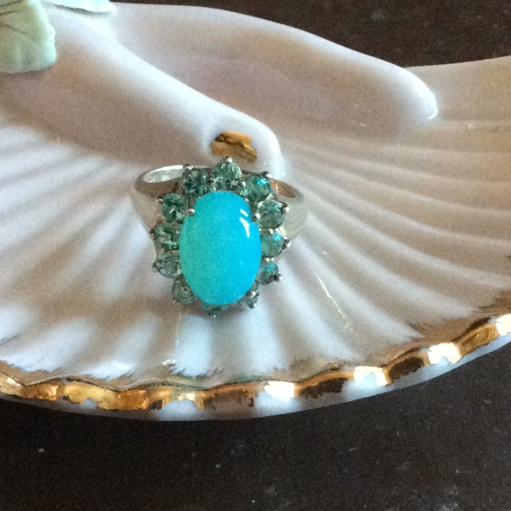 Beautiful Sterling Silver and Blue Stone Ring